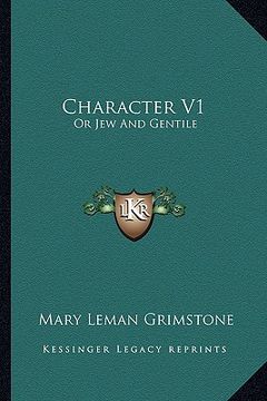 portada character v1: or jew and gentile (en Inglés)