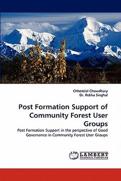portada post formation support of community forest user groups (en Inglés)