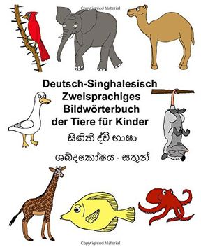 portada Deutsch-Singhalesisch Zweisprachiges Bildwörterbuch der Tiere für Kinder (FreeBilingualBooks.com)