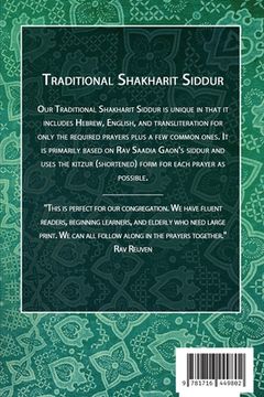 portada Traditional Shakharit Siddur - Paperback (en Inglés)