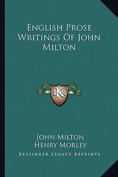 portada english prose writings of john milton