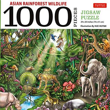portada Asian Rainforest Wildlife - 1000 Piece Jigsaw Puzzle: Finished Size 29 in x 20 Inch (73. 7 x 50. 8 cm) (en Inglés)