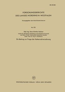 portada Ein Beitrag zur Frage der Kettenradverzahnung (Forschungsberichte des Landes Nordrhein-Westfalen) (German Edition)