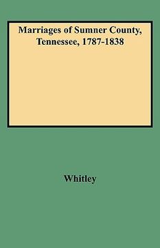 portada marriages of sumner county, tennessee, 1787-1838 (in English)