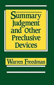 portada summary judgment and other preclusive devices (en Inglés)