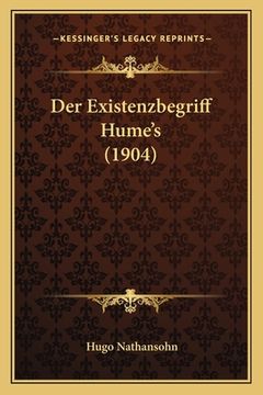 portada Der Existenzbegriff Hume's (1904) (en Alemán)