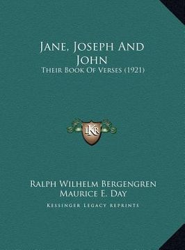 portada jane, joseph and john: their book of verses (1921) (en Inglés)