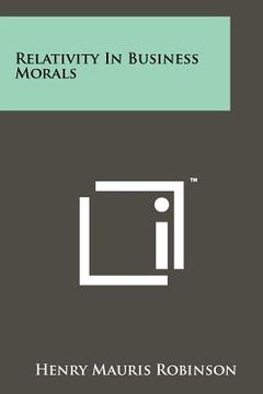 portada relativity in business morals (en Inglés)