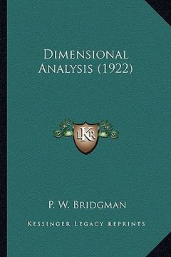 portada dimensional analysis (1922)