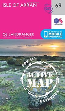portada Ordnance Survey Landranger Active 69 Isle of Arran map With Digital Version (en Inglés)