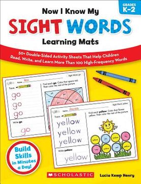 portada now i know my sight words learning mats, grades k-2 (en Inglés)