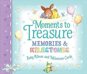 portada Moments to Treasure Baby Album and Milestone Cards: Memories and Milestones (en Inglés)