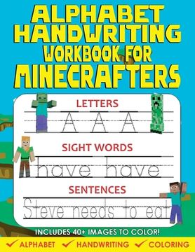 portada Alphabet Handwriting Workbook For Minecrafters (en Inglés)