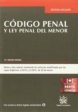portada Código Penal y Ley Penal del Menor 22ª Edición 2015 (Textos Legales)