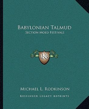 portada babylonian talmud: section moed festivals (en Inglés)