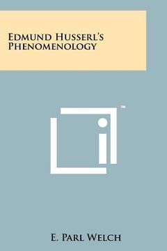 portada edmund husserl's phenomenology (en Inglés)