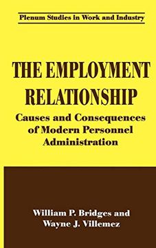 portada The Employment Relationship: Causes and Consequences of Modern Personnel Administration (Springer Studies in Work and Industry) (en Inglés)