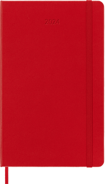 Libro Agenda 2024 Moleskine Grande Rojo Semanal Pasta Dura De