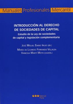portada Introducción Al Derecho De Sociedades De Capital (in Spanish)