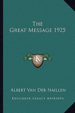portada the great message 1925 (in English)