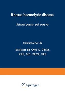 portada Rhesus Haemolytic Disease: Selected Papers and Extracts (en Inglés)