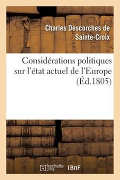 portada Considérations Politiques Sur l'État Actuel de l'Europe (en Francés)