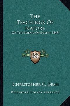 portada the teachings of nature: or the songs of earth (1845)