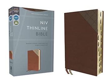 portada Niv, Thinline Bible, Leathersoft, Brown, red Letter, Thumb Indexed, Comfort Print 