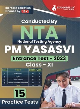 portada NTA PM Yasasvi Class XI Exam Prep Book 2023 (English Edition) Scholarship Scheme 15 Practice Tests (1500 Solved MCQs) with Free Access To Online Tests (en Inglés)