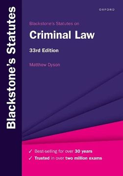 portada Blackstone's Statutes on Criminal law (Blackstone's Statute Series) (en Inglés)