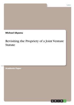portada Revisiting the Propriety of a Joint Venture Statute