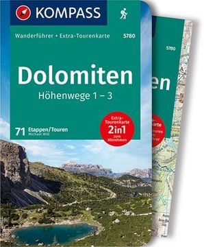 portada Kompass Wanderführer Dolomiten Höhenweg 1 bis 3, 71 Touren (en Alemán)