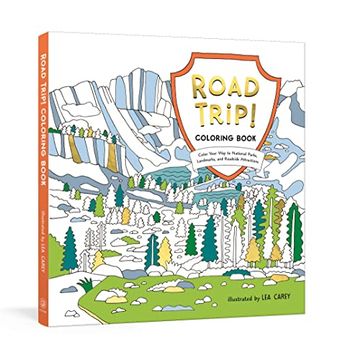 portada Road Trip! Coloring Book: Color Your way to National Parks, Landmarks, and Roadside Attractions: A Coloring Book (in English)