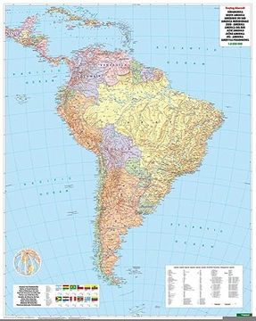 portada South America map Provided With Metal Ledges/Tube 1: 8 000 000