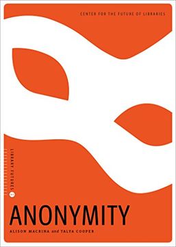 portada Anonymity (Library Futures) (en Inglés)