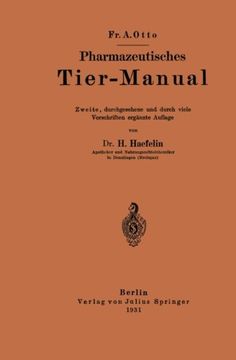 portada Pharmazeutisches Tier-Manual (German Edition)