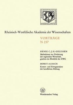 portada Natur-, Ingenieur- Und Wirtschaftswissenschaften: Vorträge - N 237 (en Alemán)