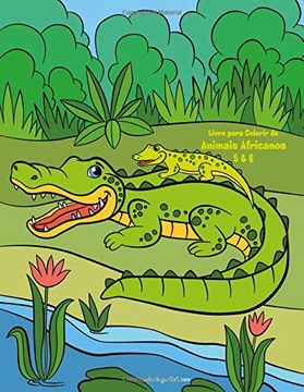portada Livro Para Colorir de Animais Africanos 5 & 6 (en Portugués)