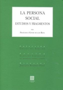 portada La persona social : estudios y fragmentos (in Spanish)