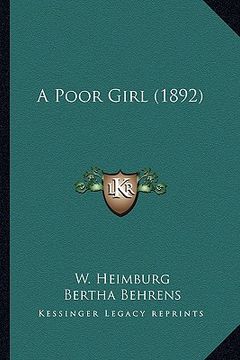 portada a poor girl (1892) (in English)