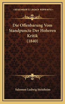 portada Die Offenbarung Vom Standpuncte Der Hoheren Kritik (1840) (in German)
