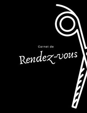 portada Carnet de rendez-vous coiffure: noir format A4, 110 pages haute qualité Planning de réservations coiffeur coiffeuse (en Francés)