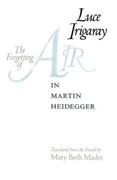 portada the forgetting of air in martin heidegger (en Inglés)