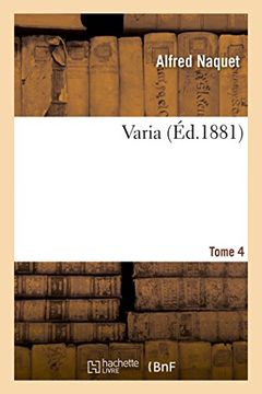 portada Varia Tome 04 (Sciences Sociales) (French Edition)
