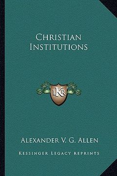 portada christian institutions (en Inglés)