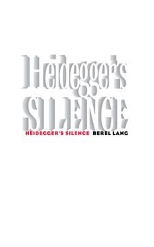 portada heidegger's silence (en Inglés)