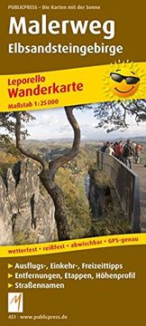 portada Wanderkarte Leporello Malerweg Elbsandsteingebirge: Mit Ausflugszielen, Einkehr- & Freizeittipps, Wetterfest, Reißfest, Abwischbar, Gps-Genau. Wetterfest, Reissfest, Abwischbar, Gps-Genau (en Alemán)