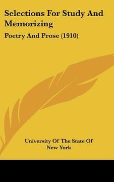 portada selections for study and memorizing: poetry and prose (1910)