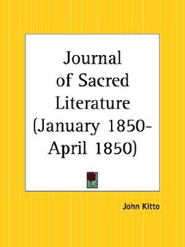 portada journal of sacred literature, january 1850 to april 1850 (en Inglés)