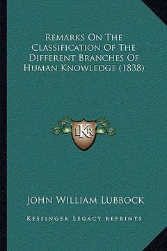portada remarks on the classification of the different branches of human knowledge (1838)